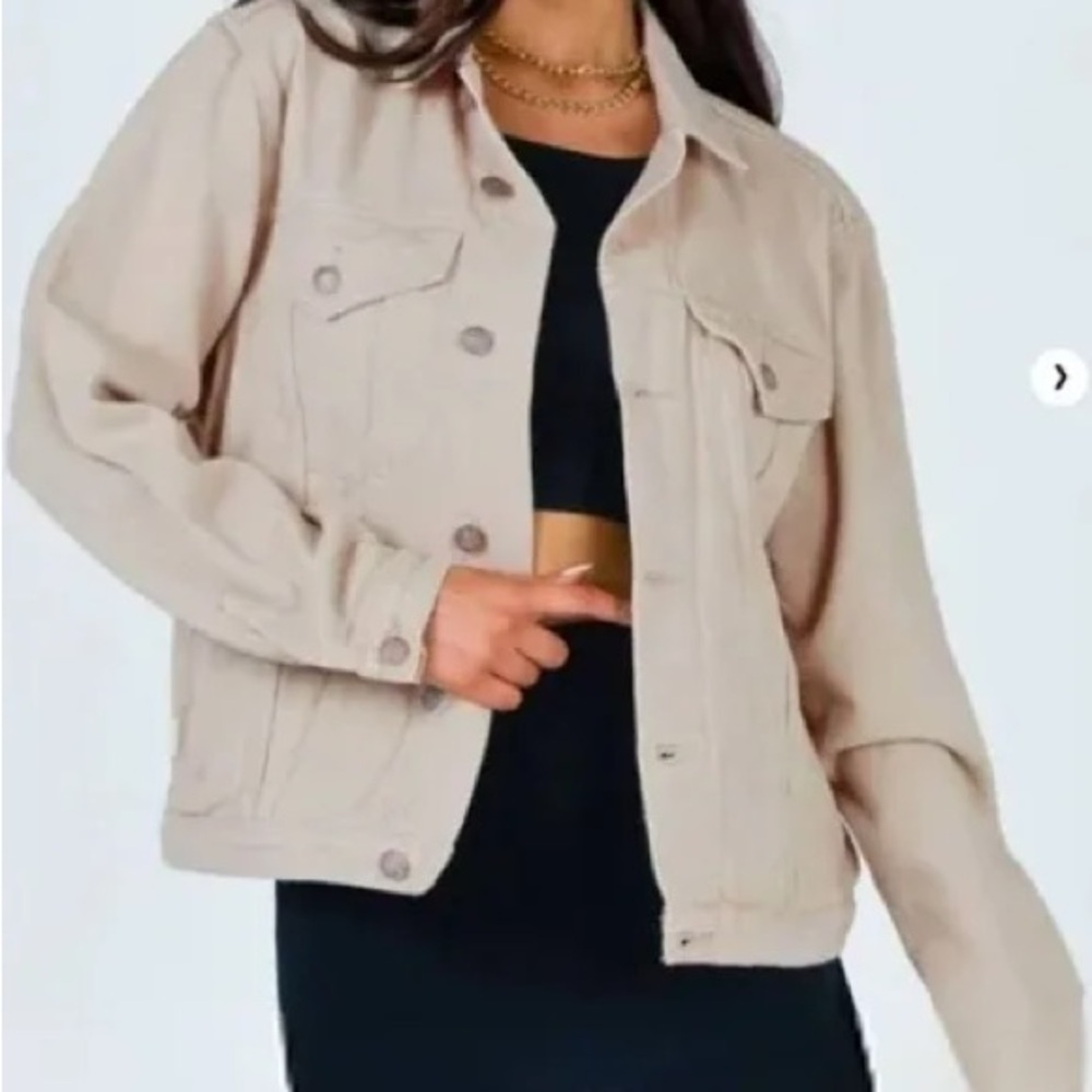 Princess Polly Western Denim Jacket Beige